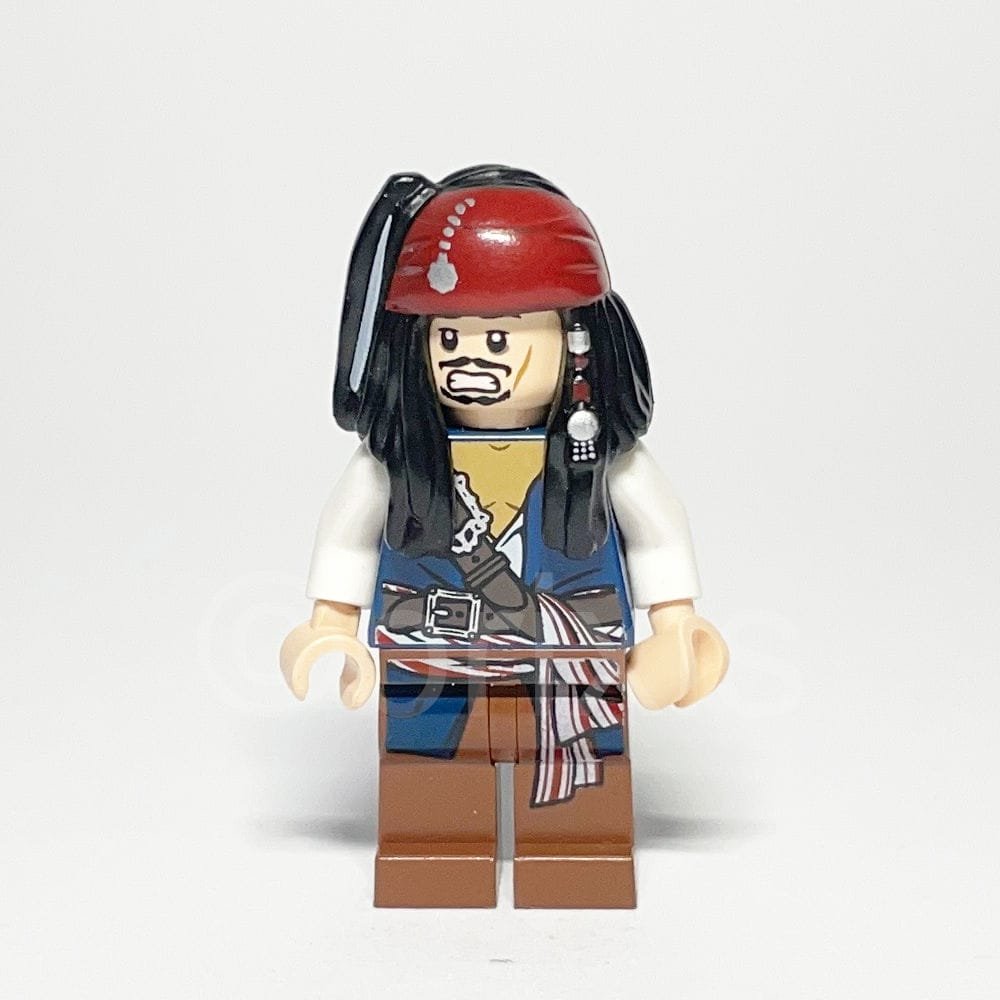 LEGO Pirates of the Caribbean Minifigur Captain Jack Sparrow (POC001) - Lego Minifigur POC001 Captain Jack Sparrow LEGO Pirates of the Caribbean Minifigur Captain Jack Sparrow (POC001) – Vorderansicht