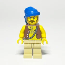 LEGO Pirates Minifigur Pirate Vest and Anchor Tattoo (PI093) – Vorderansicht