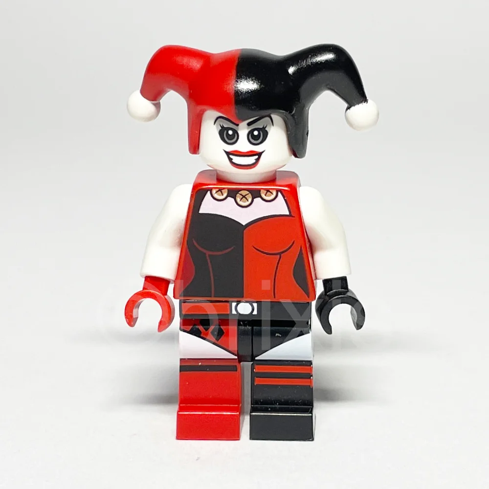LEGO Super Heroes Minifigur Harley Quinn (SH0199) - LEGO Super Heroes Minifigur Harley Quinn SH0199 gebraucht LEGO Super Heroes Minifigur Harley Quinn (SH0199) – Vorderansicht
